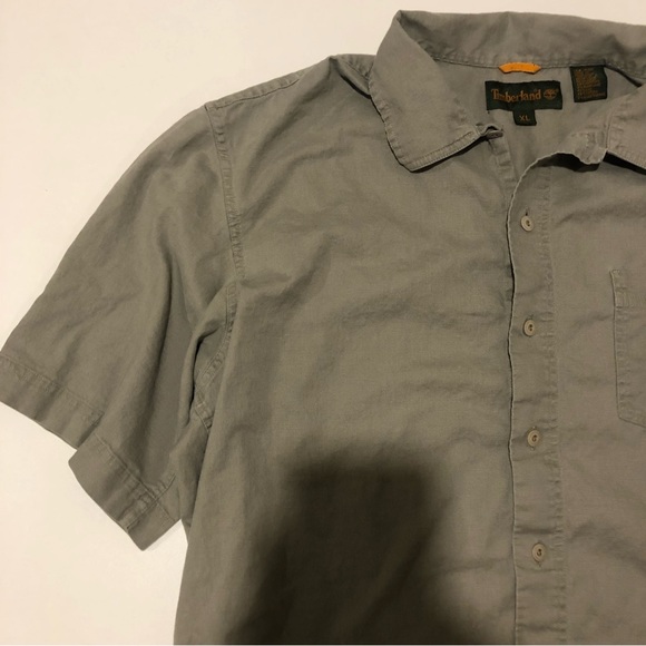 Timberland Button Up Short Sleeve Mens XL Green - Picture 8 of 12